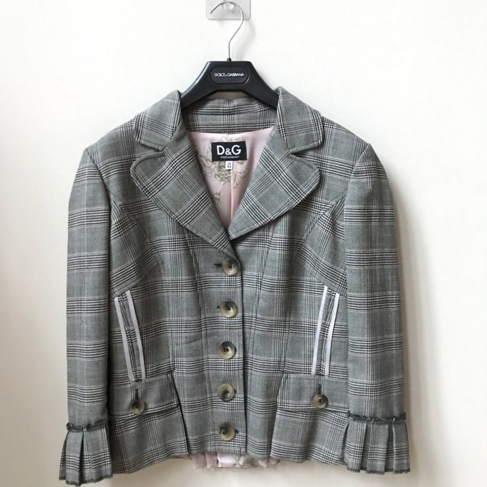 D&G Dolce & Gabbana chic plaid blazer